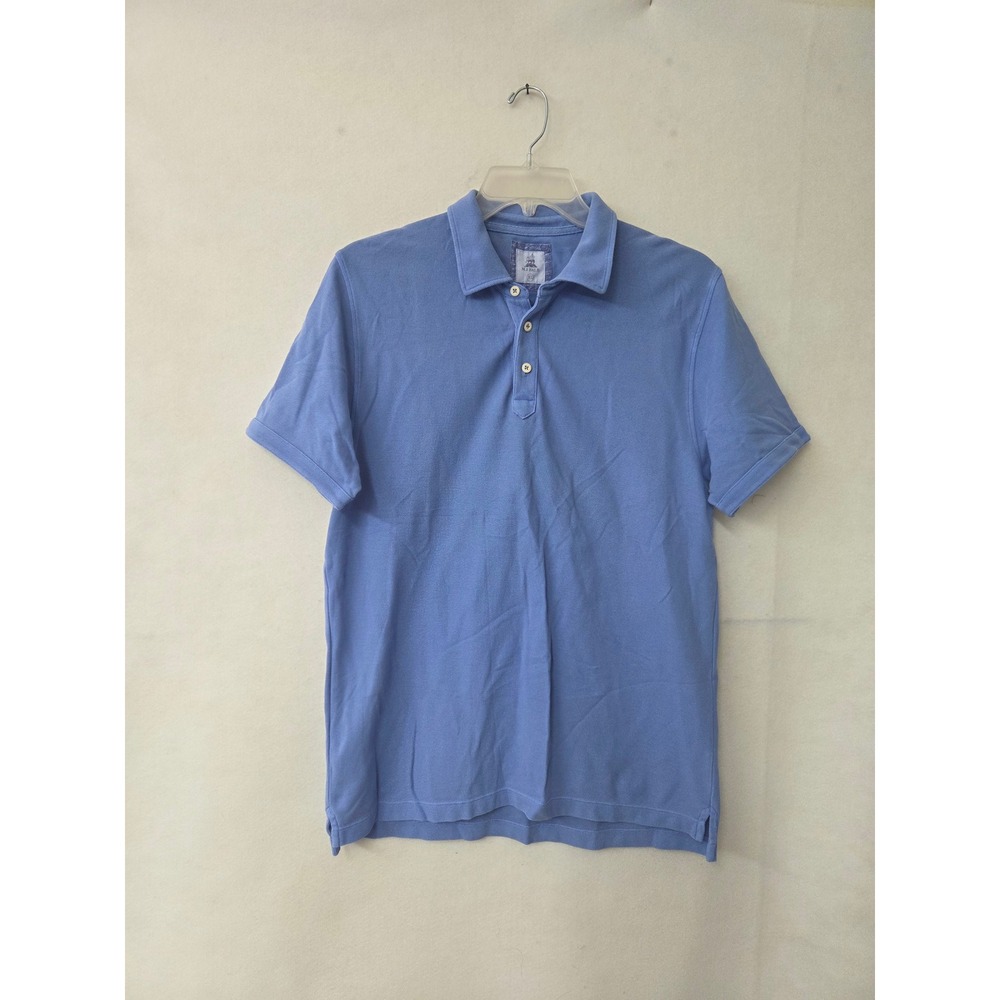 MJ Bale Chapman Polo Shirt Mens US‎ L Blue Cotton Pique Short Sleeve POL168S18